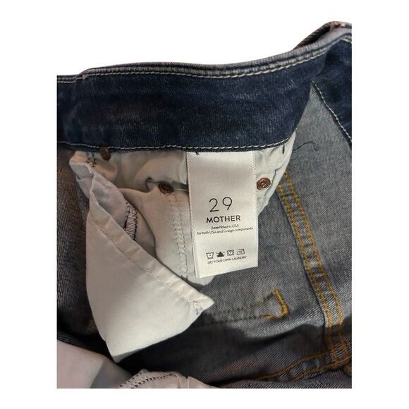 Mother Jeans Womens 29 Blue High Waisted Looker Ankle Fray Dark Wash Denim - Picture 5 of 10